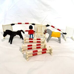 VNTG Playmobil Equestrian set with Horses and Jumps